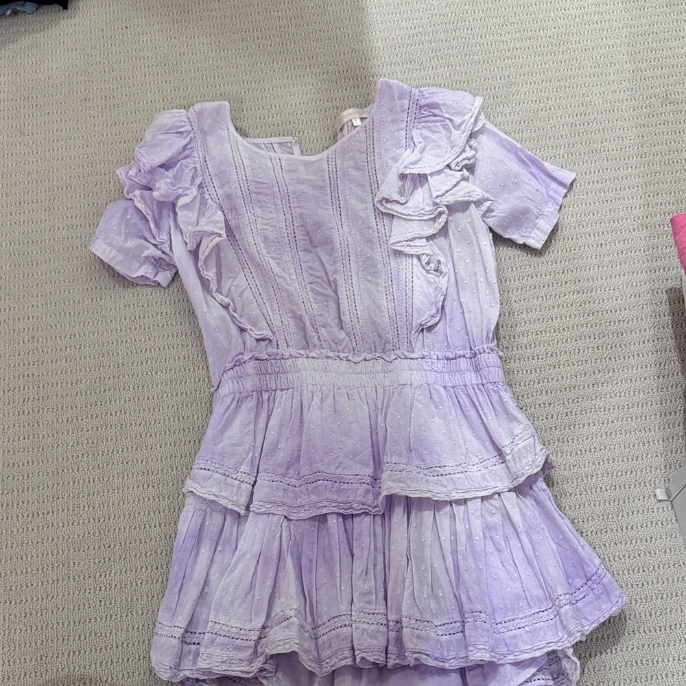 Loveshackfancy lavender Natasha mini dress size Petite